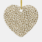 White Gold Glam Glitzer Glitz Leopard Print Keramik Ornament (Vorne)