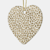 White Gold Glam Glitzer Glitz Leopard Print Keramik Ornament (Links)