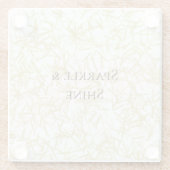 White Gold Glam Glitzy Sparkle Christmas Glasuntersetzer (Rückseite)