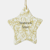 White Gold Glam Glitzy Sparkle Christmas Keramik Ornament (Rechts)