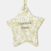 White Gold Glam Glitzy Sparkle Christmas Keramik Ornament (Links)