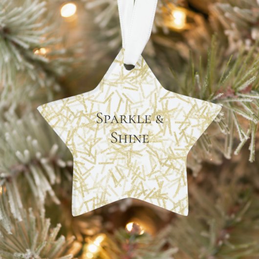 White Gold Glam Glitzy Sparkle Christmas Ornament (Baum)