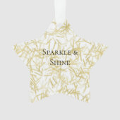 White Gold Glam Glitzy Sparkle Christmas Ornament (Vorderseite)