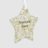 White Gold Glam Glitzy Sparkle Christmas Ornament (Vorderseite)