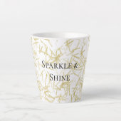 White Gold Glam Glitzy Sparkle Milchtasse (Vorderseite)