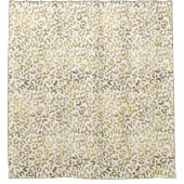 White Gold Glam Leopard Duschvorhang (Vorderseite)