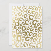 White & Gold Glam Leopard Print Baby Dusche Einladung (Rückseite)