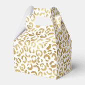 White Gold Glam Leopard Print Geschenkschachtel (Rückseite)