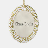 White Gold Glam Leopard Print Keramik Ornament (Rechts)