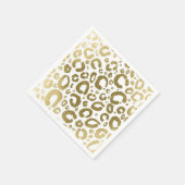 White & Gold Glam Leopard Print Party Serviette (Ecke)