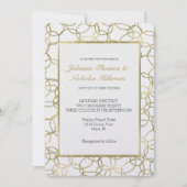 White Gold Glam Stilvolle Circles Wedding Einladung (Vorderseite)