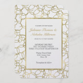 White Gold Glam Stilvolle Circles Wedding Einladung (Vorne/Hinten)