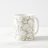 White Gold Glam Stylicles Monogram Kaffeetasse (VorderseiteRechts)