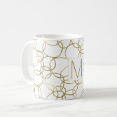 White Gold Glam Stylicles Monogram Kaffeetasse (Vorderseite Links)