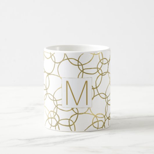 White Gold Glam Stylicles Monogram Kaffeetasse (Mittel)
