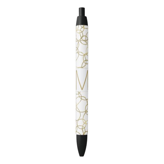 White Gold Glam Stylicles Monogram Kugelschreiber (Vorderseite Vertikal)