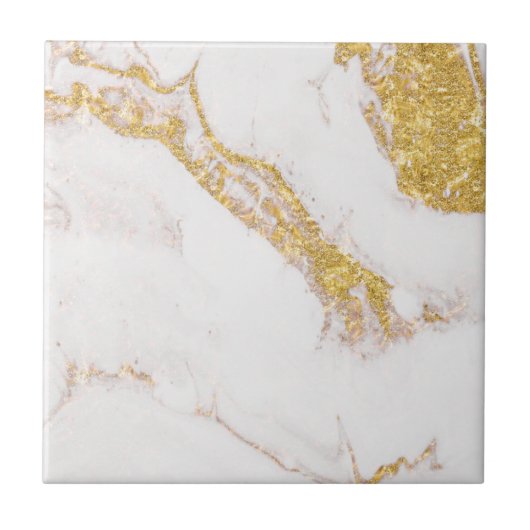 White gold glitter marble fliese (Vorderseite)