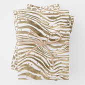 White Gold Glitz Sparkle Animal Prints Geschenkpapier Set (Beispiel)