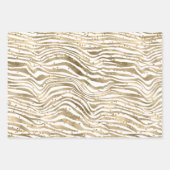 White Gold Glitz Sparkle Animal Prints Geschenkpapier Set (Vorderseite)