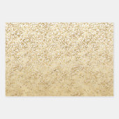 White Gold Glitz Sparkle Streifen Leopard Geschenkpapier Set (Vorderseite 2)