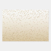 White Gold Glitz Sparkle Streifen Leopard Geschenkpapier Set (Vorderseite)