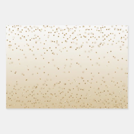 White Gold Glitz Sparkle Streifen Leopard Geschenkpapier Set (Vorderseite)