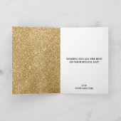 White & Gold Glitzer 40 Vierzig Jahre 40. Geburtst Dankeskarte (Innenseite)