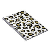 White Gold Glitzer & Black Leopard Cheetah Print Notizblock (Rechte Seite)