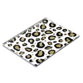 White Gold Glitzer & Black Leopard Cheetah Print Notizblock (Linke Seite)