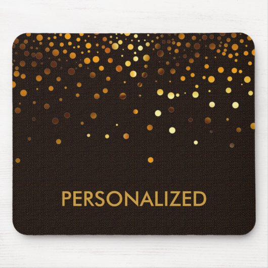 White Gold Glitzer Confetti Imitate Personalisiert Mousepad (Vorne)
