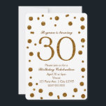 White & Gold Glitzer Dots 30. 30 Geburtstagsparty Einladung<br><div class="desc">White & Gold Glitzer Dots 30. 30 Geburtstagsparty Einladungen.</div>