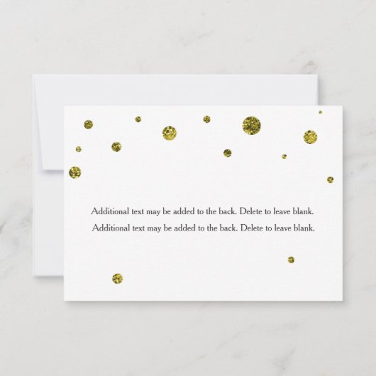 White & Gold Glitzer Dots UAWG Wedding Card RSVP Karte (Rückseite)