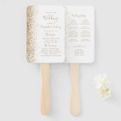White Gold Glitzer Edge Hochzeitsprogramm Fächer (Vorne und Hinten)