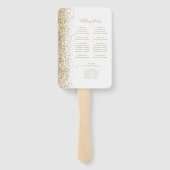 White Gold Glitzer Edge Hochzeitsprogramm Fächer (Rückseite)