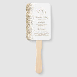 White Gold Glitzer Edge Hochzeitsprogramm Fächer