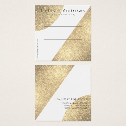 White Gold Glitzer Geo Heather Clip Display (Vorne & Hinten)