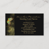 ** White Gold Glitzer Gilded Butterfly Chic Girl Visitenkarte (Rückseite)