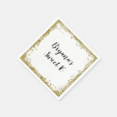 White Gold Glitzer Glam Edge Sweet 16 Custom Party Serviette (Ecke)