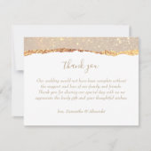 White Gold Glitzer Glam Wedding Dankeschön Card Dankeskarte (Vorderseite)