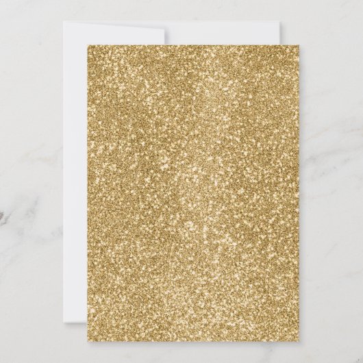 White & Gold Glitzer Heart Foto Hochzeit Save The Date (Rückseite)