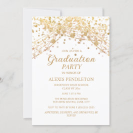 White Gold Glitzer High School Abschluss Einladung