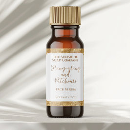 White Gold Glitzer Kosmetik Dropdown-Flasche-Etike Quadratischer Aufkleber