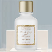 White Gold Glitzer Kosmetik Dropdown-Flasche-Etike Quadratischer Aufkleber