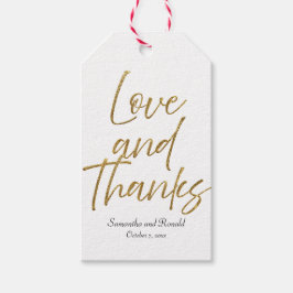 White & Gold Glitzer Minimalistische Liebe und Dan Geschenkanhänger