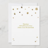 White & Gold Glitzer Moderne Dot Wedding Einladung (Rückseite)