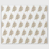 White Gold Glitzer Moderner Weihnachtsbaum Geschenkpapier (Flach)