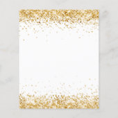 White Gold Glitzer schick Budget Hochzeitseinladun (Rückseite)