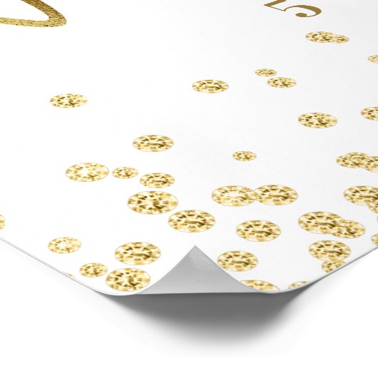 White Gold Glitzer Script Schriftart Kinderdusche Poster (Ecke)