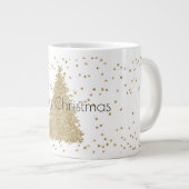 White Gold Glitzer Sparkle Weihnachtsbaum Jumbo-Tasse (Vorderseite Rechts)