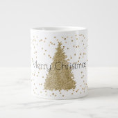 White Gold Glitzer Sparkle Weihnachtsbaum Jumbo-Tasse (Vorderseite)